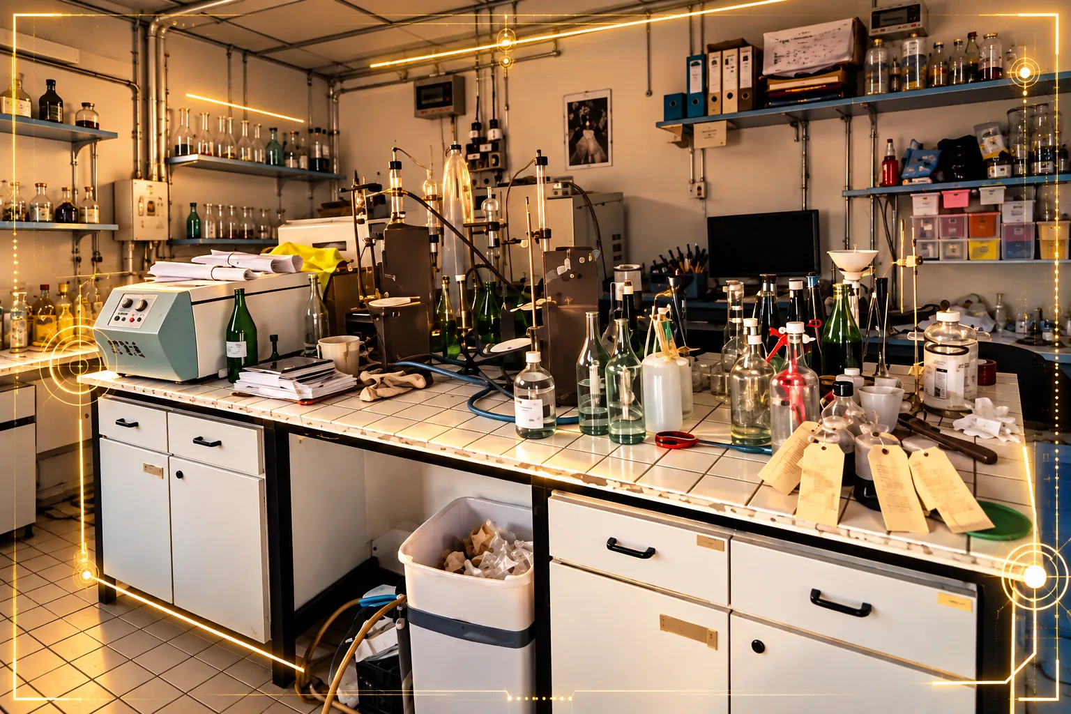 The distillery's analysis laboratory and executive offices