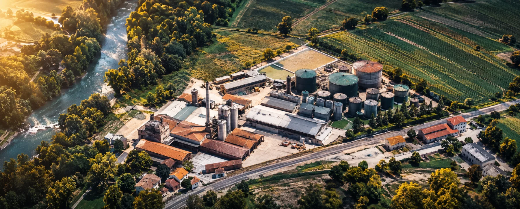 Illustrative aerial view of the Ponte Valleceppi (PG) plant and its functional areas