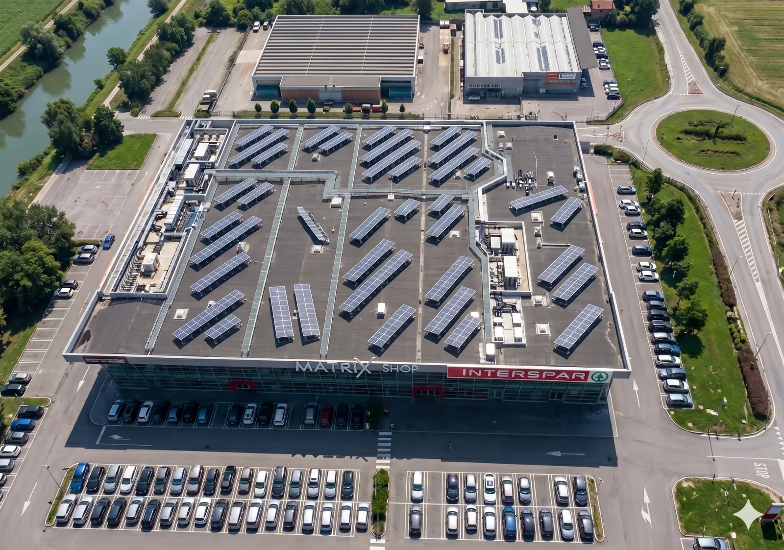 Rappresentazione impianto fotovoltaico dall'alto